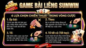 Các lựa chọn đặt cược trong vòng chơi liêng sunwin