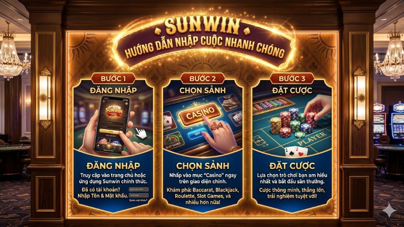 Các bước đăng nhập và tham gia chơi casino trực tuyến Sunwin