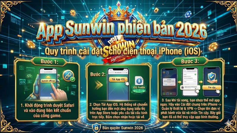 Giao diện các bước cài đặt và xác minh tin cậy app Sunwin trên dòng máy iOS iPhone Giao diện các bước cài đặt và xác minh tin cậy app Sunwin trên dòng máy iOS iPhone