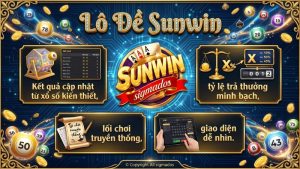 Giao diện sảnh cược lô đề trực tuyến Sunwin trên điện thoại di động với tông màu đen vàng sang trọng