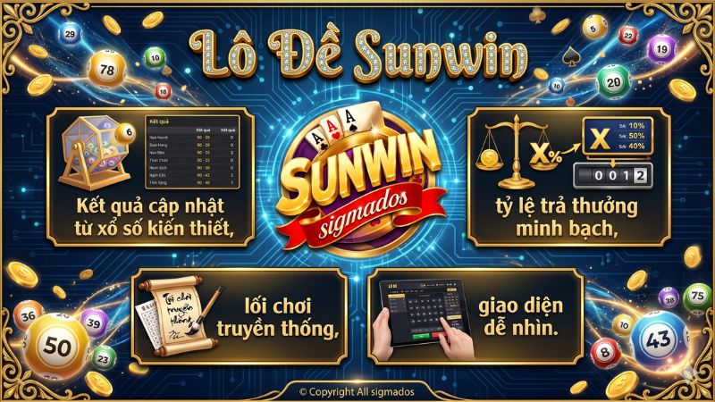 Giao diện sảnh cược lô đề trực tuyến Sunwin trên điện thoại di động với tông màu đen vàng sang trọng